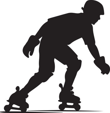 silhouette skater in action clip art preview