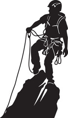 Rappelling silhouette vector