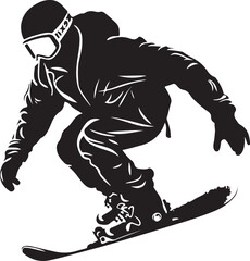 Fototapeta premium freestyle snowboarding silhouette vector