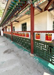 A prayer mills in a Buddhist compound in Ulaanbaatar
