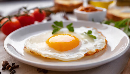 盛り付けた目玉焼き-sunny side up