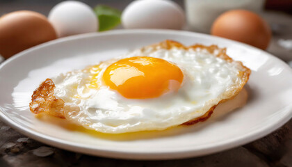 盛り付けた目玉焼き-sunny side up