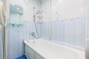 interior apartment room bathroom, sink, decorative elements, toilet. WC, sanitary unit, wash room