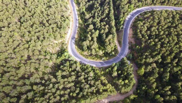 Mesmerizing Aerial: Serpentine Mountain Road Unraveled in Stunning Drone Video