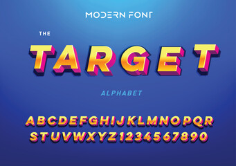 Target Modern graffiti font effect with highlight and shadow, youth style lettering font - obrazy, fototapety, plakaty