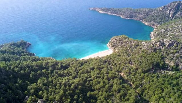 Experience Paradise: Drone Video of Cennet Koyu, Karaagac Fethiye, Mugla - Unveiling Turkey's Hidden Coastal Gem