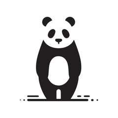 Gentle Giants: Vector Illustrations of Panda Silhouettes, Capturing the Endearing Charm and Peaceful Nature of These Beloved Creatures.