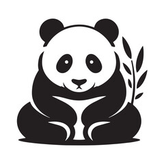 Gentle Giants: Vector Illustrations of Panda Silhouettes, Capturing the Endearing Charm and Peaceful Nature of These Beloved Creatures.