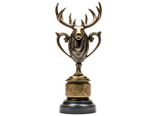 a trophy with antlers on it