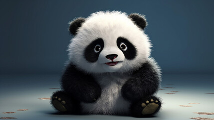 3d cute panda photo