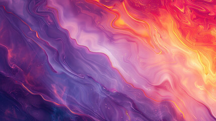 Abstract waves, colorful liquid, splash. Flowing artistic patterns in pink and purple tones. Marble effect background design - obrazy, fototapety, plakaty