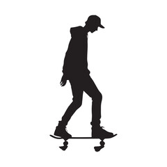 Urban Thrills: Vector Illustrations of Skateboarder Silhouettes, Capturing the Energy and Excitement of Skateboarding Culture in Urban Landscapes.