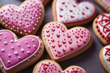 Heart shaped cookies for Valentine's day