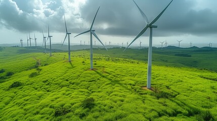 Wind mills on the field