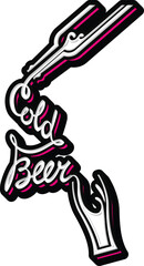 Beer Lettering Typography vector template