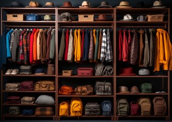 a closet with many