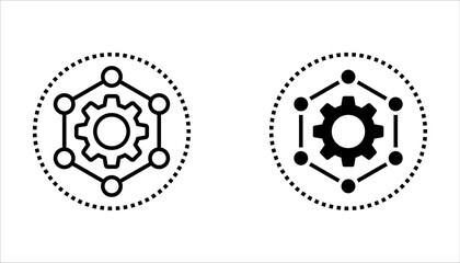 Framework icon set. gear vector icon set on white background