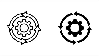 Framework icon set. gear vector icon set on white background