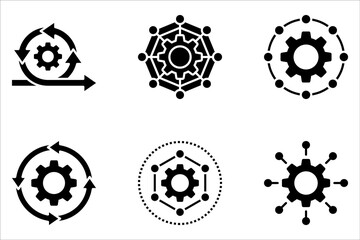 Framework icon set. gear vector icon set on white background