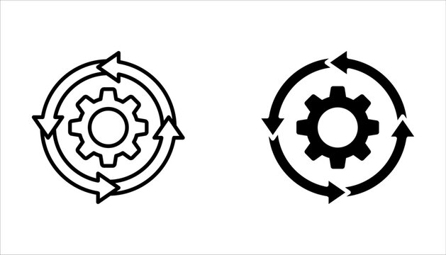 Framework icon set. gear vector icon set on white background