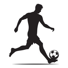 Fototapeta na wymiar Dynamic Kicks: Vector Illustrations of Soccer Player Silhouettes, Capturing the Energy and Skill of the Beautiful Game.