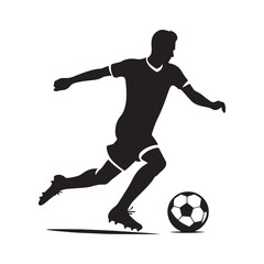Fototapeta na wymiar Dynamic Kicks: Vector Illustrations of Soccer Player Silhouettes, Capturing the Energy and Skill of the Beautiful Game.