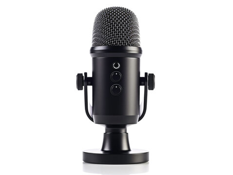 a black microphone with a stand