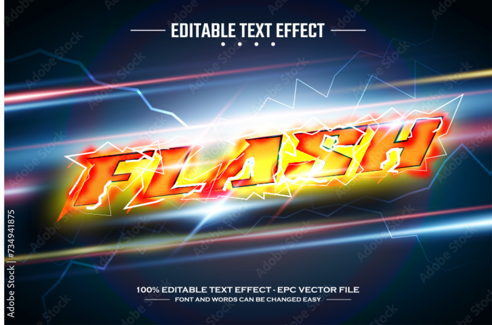 Poster flash 3d editable text effect template