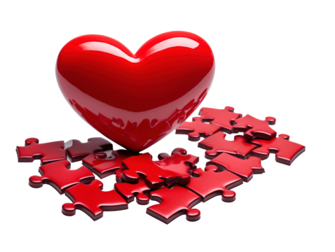 a heart shaped puzzle with missing pieces