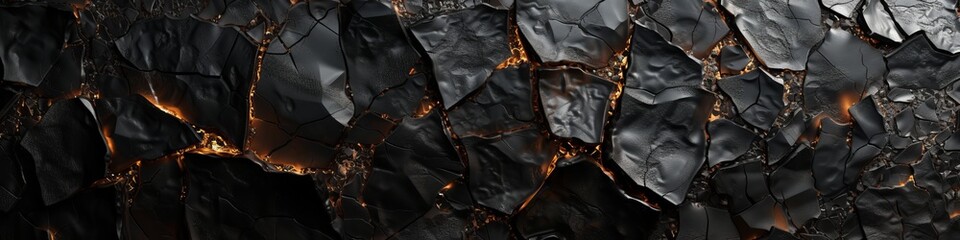 Dark, enigmatic obsidian wall in 3D, with a translucent sheen and edged silhouettes, suggesting depths of undiscovered secrets.