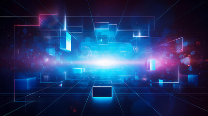 Fototapeta premium Modern digital futuristic abstract background, technology background