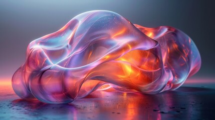 Obraz premium Vibrant Holographic Waves