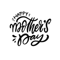 Happy Mother's day black color lettering calligraphy phrase.