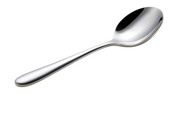 Premium Stainless Steel Table Spoon Isolated on Transparent Background PNG.