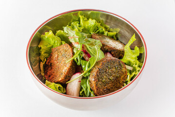 vegetable cutlets with fresh salad