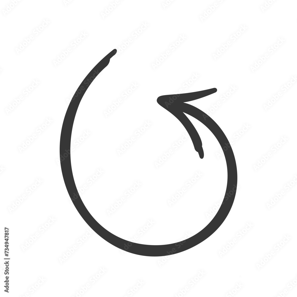 Poster round or turn vector doodle arrow incorporate whimsical lines and playful curve, adding a charming a