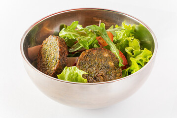vegetable cutlets with fresh salad