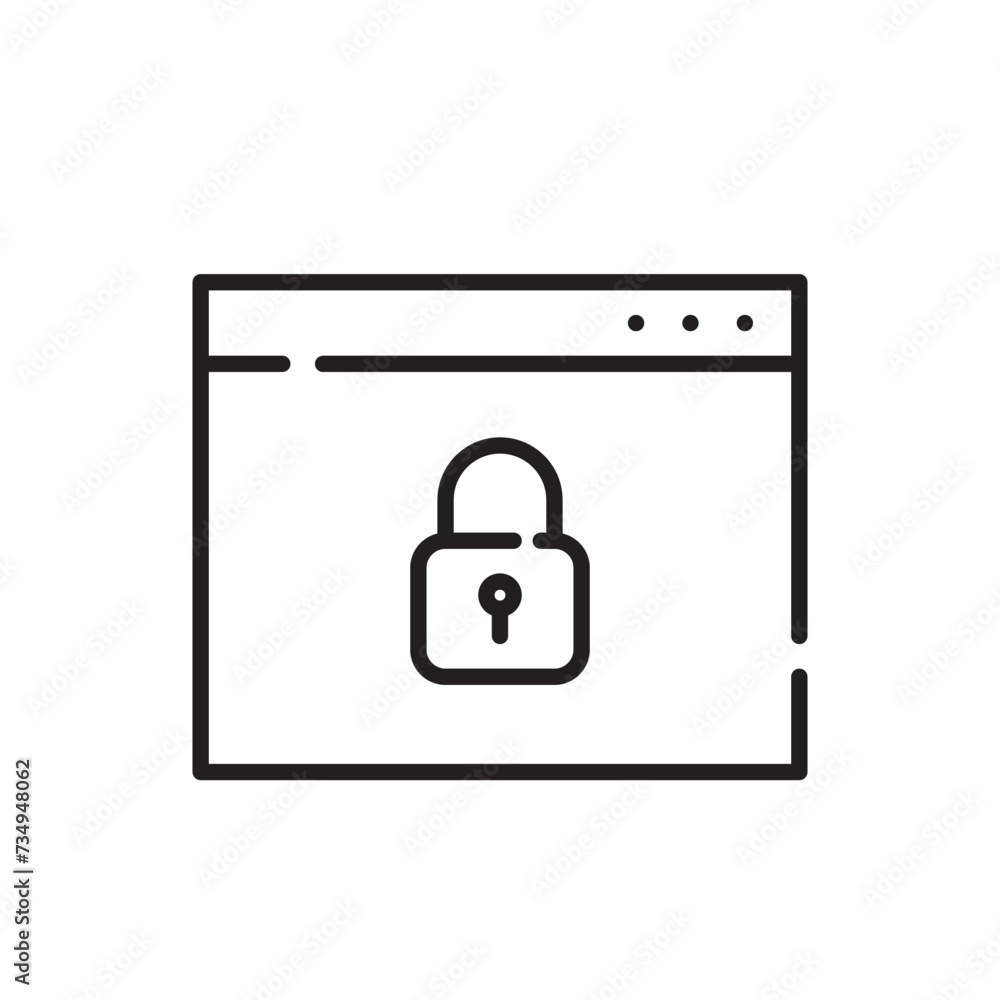 Poster secure internet connection. browser and lock. pixel perfect icon