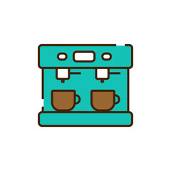 Coffee machine vector line icon or symbol