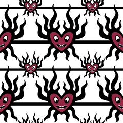 Fototapeta premium Valentines hearts seamless pattern for wrapping paper and fabrics and kids print and festive party accessories