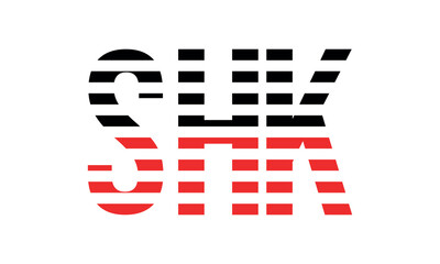 SHK three initial letter iconic line negative space minimal logo design vector template. monogram, abstract, wordmark, business, typography, minimalist, brand, company, flat, modern, unique, simple