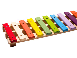 a colorful xylophone on a white background