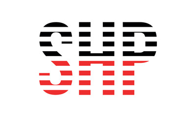 SHP three initial letter iconic line negative space minimal logo design vector template. monogram, abstract, wordmark, business, typography, minimalist, brand, company, flat, modern, unique, simple