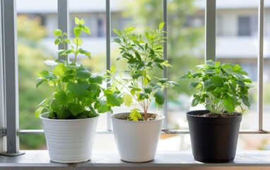 Home Gardening: A few potted plants on a balcony