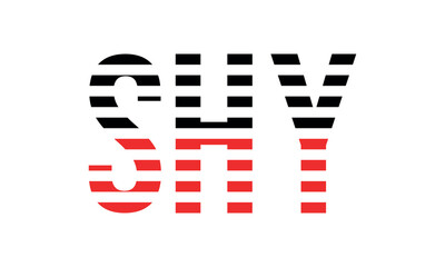 SHY three initial letter iconic line negative space minimal logo design vector template. monogram, abstract, wordmark, business, typography, minimalist, brand, company, flat, modern, unique, simple