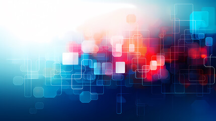 Digital technology hexagon cyber security concept, blue technology background