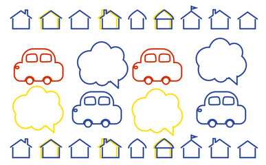 車と家のアイコンセット