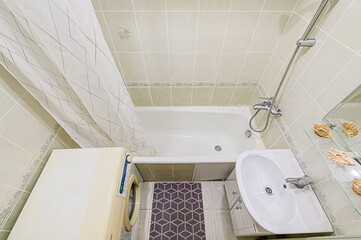 interior apartment room bathroom, sink, decorative elements, toilet. WC, sanitary unit, wash room