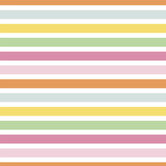 Groovy multicoloured horizontal stripes vector seamless pattern. Geometric abstract stripped background. 