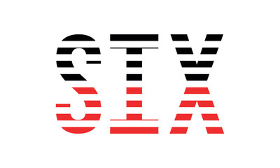 SIX three initial letter iconic line negative space minimal logo design vector template. monogram, abstract, wordmark, business, typography, minimalist, brand, company, flat, modern, unique, simple